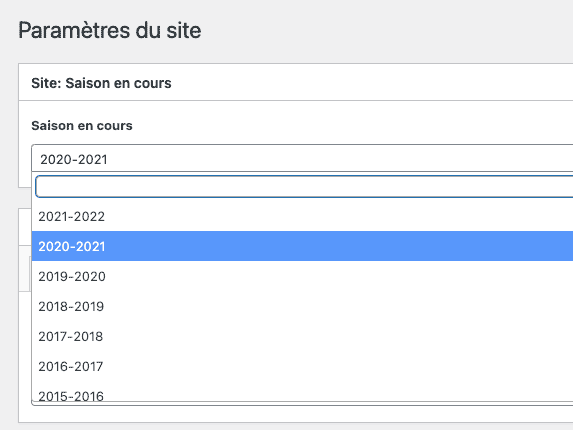 Gestion des saisons au sein du CMS